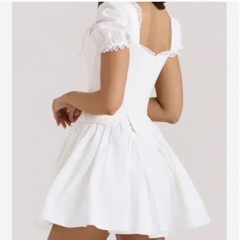 New House Of Cb Lili B Puff Sleeve White Minidress Size XS